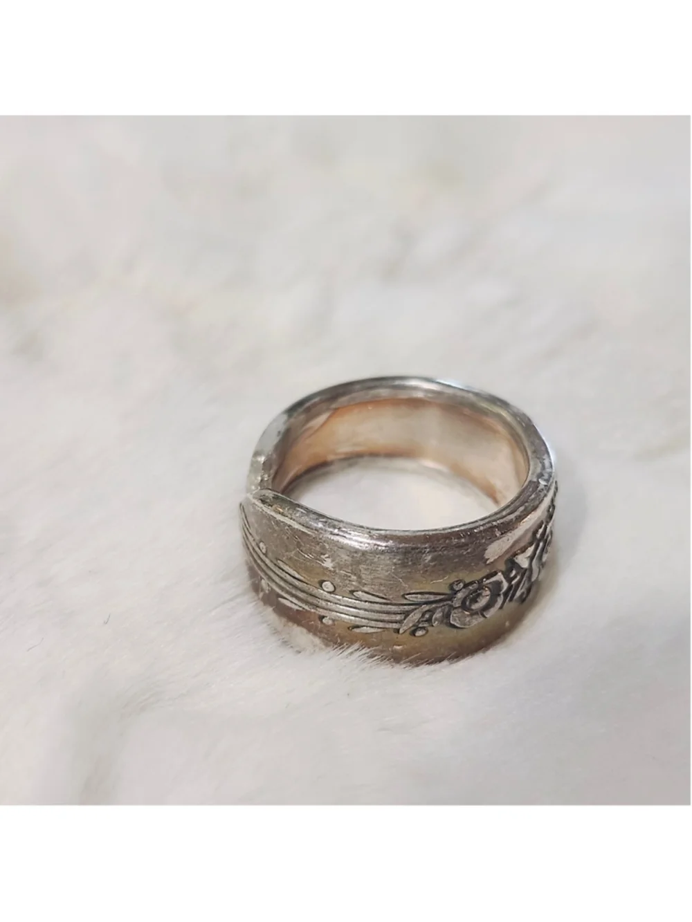 Aged Silverwear Ring Size 7 ONEIDA silverplate ROYAL ROSE - Picture 3 of 4